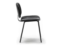 Pack de 2 sillas MARIO tapizadas en pana color negro, 50/79cm(alto) 44cm(ancho) 51cm(largo