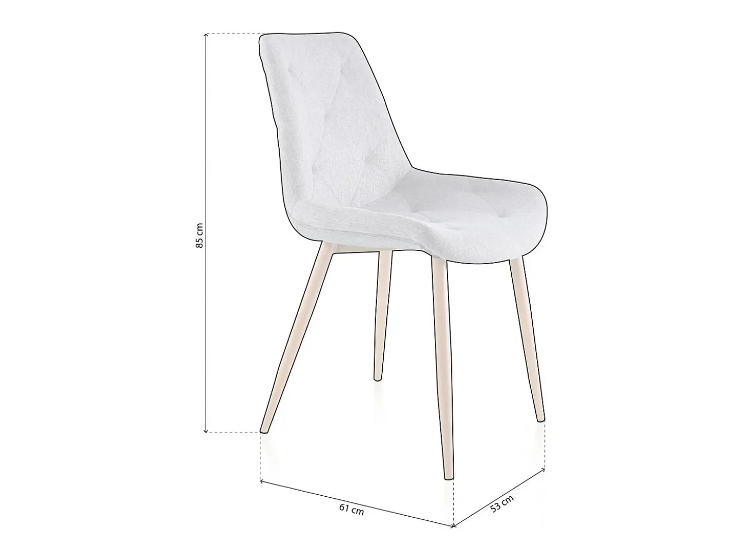 Pack de 4 sillas Marlene tejido tapizado gris/oak Adec
