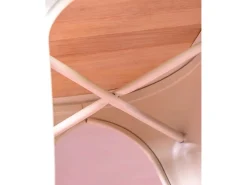 Pack de 4 sillas metálicas con asiento de madera - Bistro - Blanco