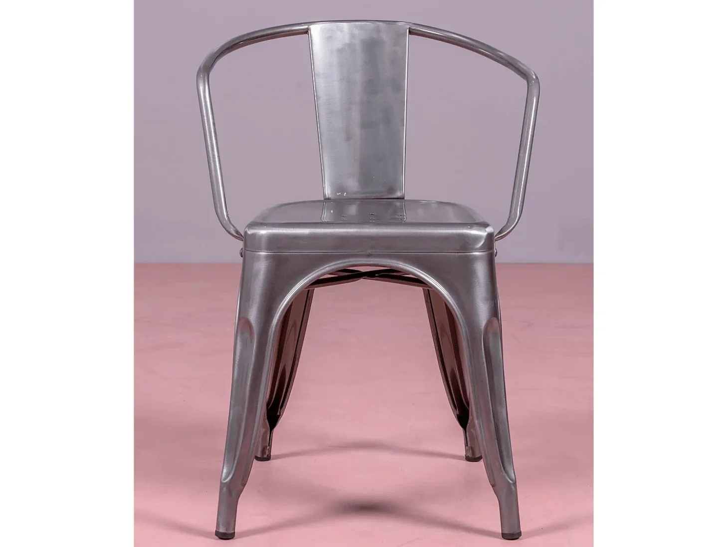 Pack de 4 sillas metálicas con reposabrazos - Bistro - Metálico
