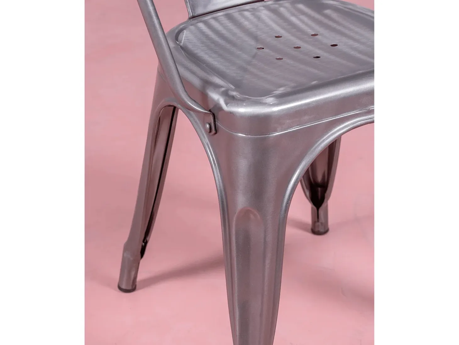 Pack de 4 sillas metálicas con reposabrazos - Bistro - Metálico