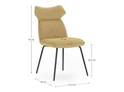 Pack de 2 sillas modelo Dimitri tapizado textil mostaza, 91cm(alto) 47cm(ancho) 64cm(largo