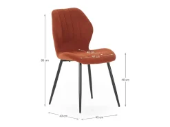 Pack de 4 sillas modelo Guadiana tapizado textil teja, 78cm(alto) 47cm(ancho) 58cm(largo)