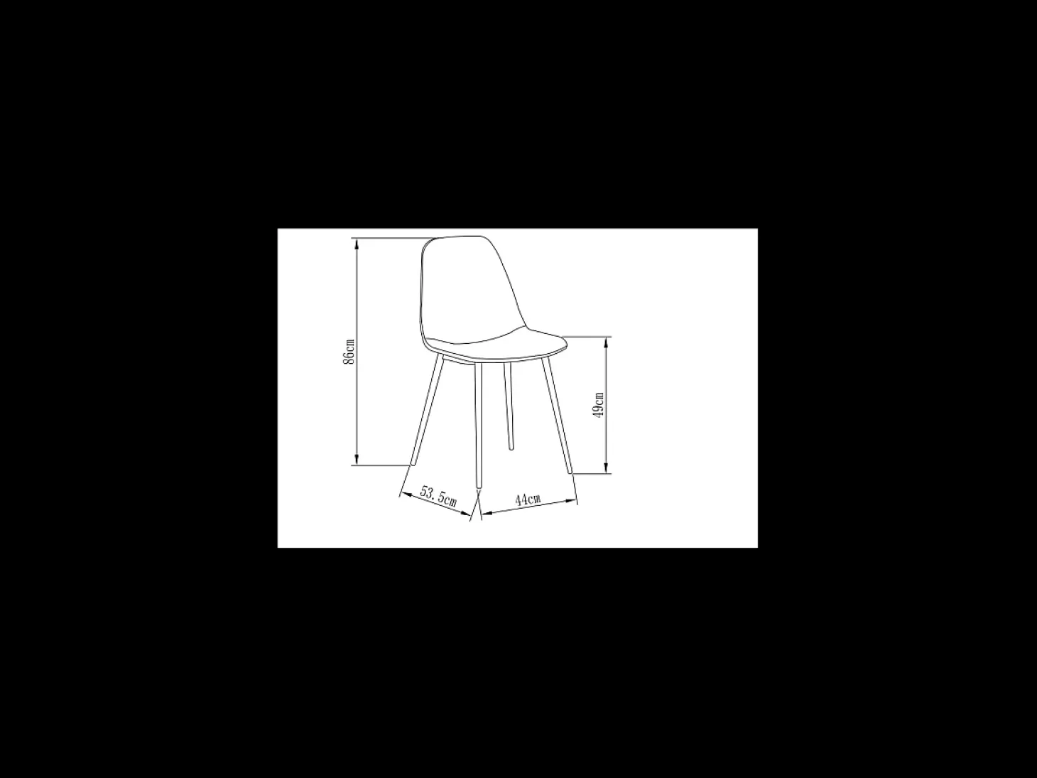 Pack de 4 sillas modelo Margot tapizadas en textil gris pizarra, 45cm(ancho ) 86cm(altura)