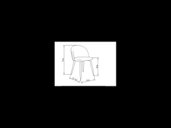 Pack de 4 sillas modelo Mercedes tapizadas en terciopelo azul índigo, 51cm(ancho ) 78cm(a