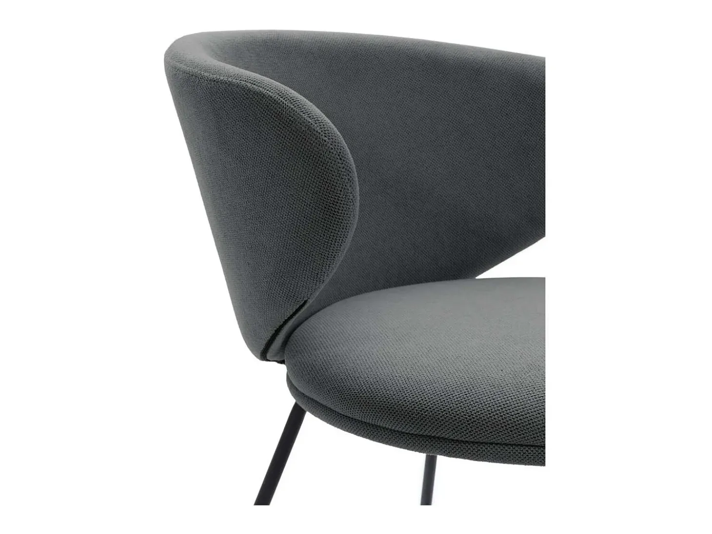Pack de 2 sillas modelo Rebeca tapizado textil gris oscuro, 77.5cm(alto) 58cm(ancho) 59.5c