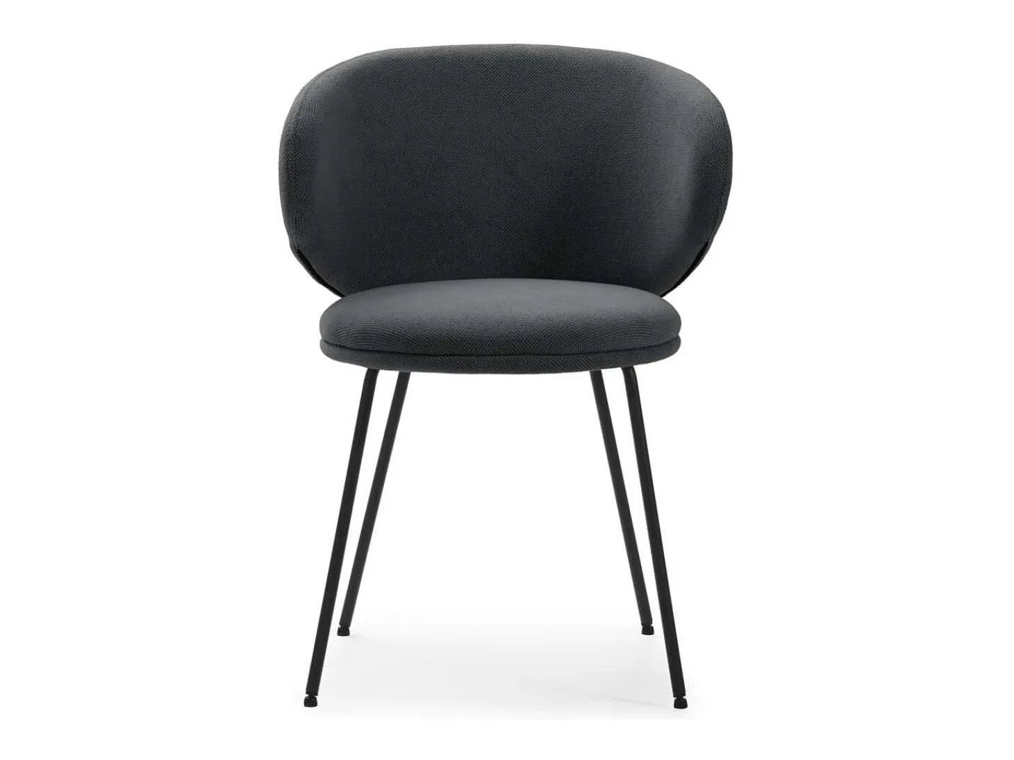 Pack de 2 sillas modelo Rebeca tapizado textil gris oscuro, 77.5cm(alto) 58cm(ancho) 59.5c