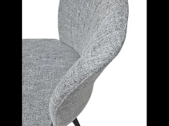 Pack de 4 Sillas Modernas para Comedor y Salón – Tapizado en Color Gris con Patas Metálicas Negras, Medidas: 46 cm x 55 cm x 92 cm