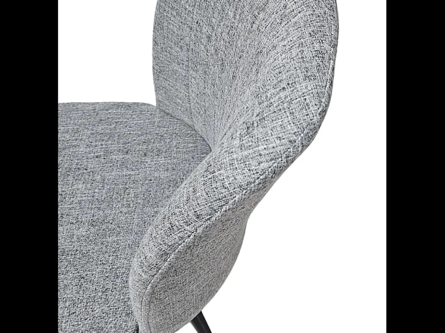 Pack de 4 Sillas Modernas para Comedor y Salón – Tapizado en Color Gris con Patas Metálicas Negras, Medidas: 46 cm x 55 cm x 92 cm