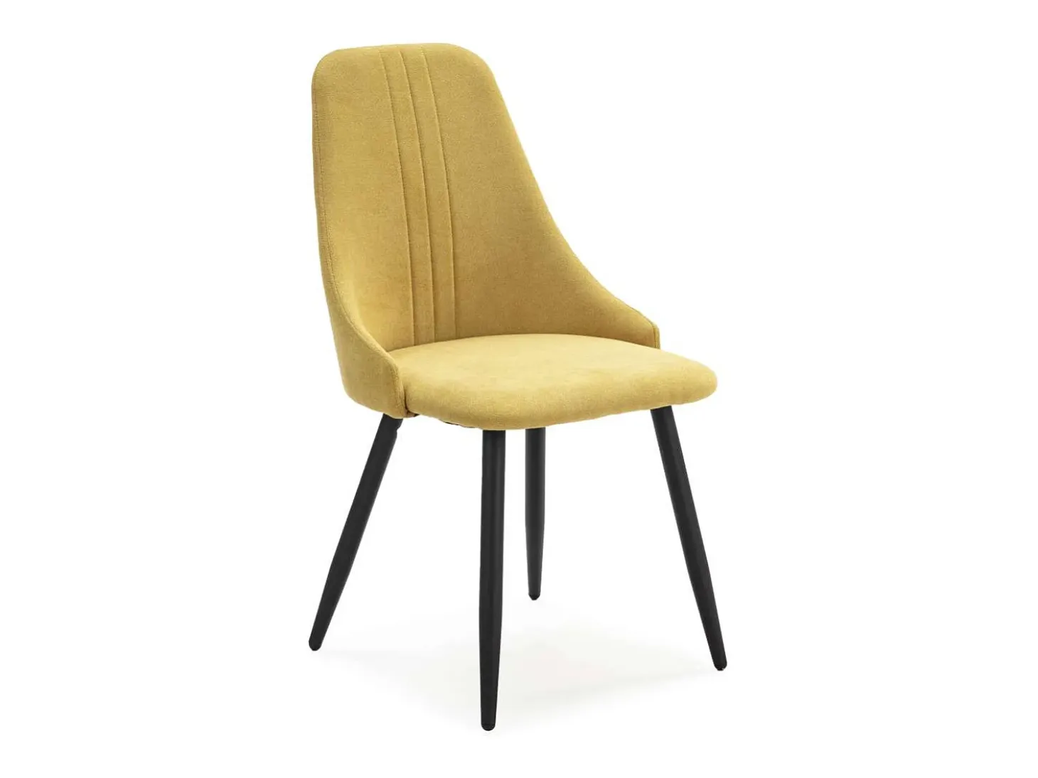 Pack de 4 sillas para cocina o comedor Izan tapizado textil amarillo, 91cm(alto) 50cm(anch