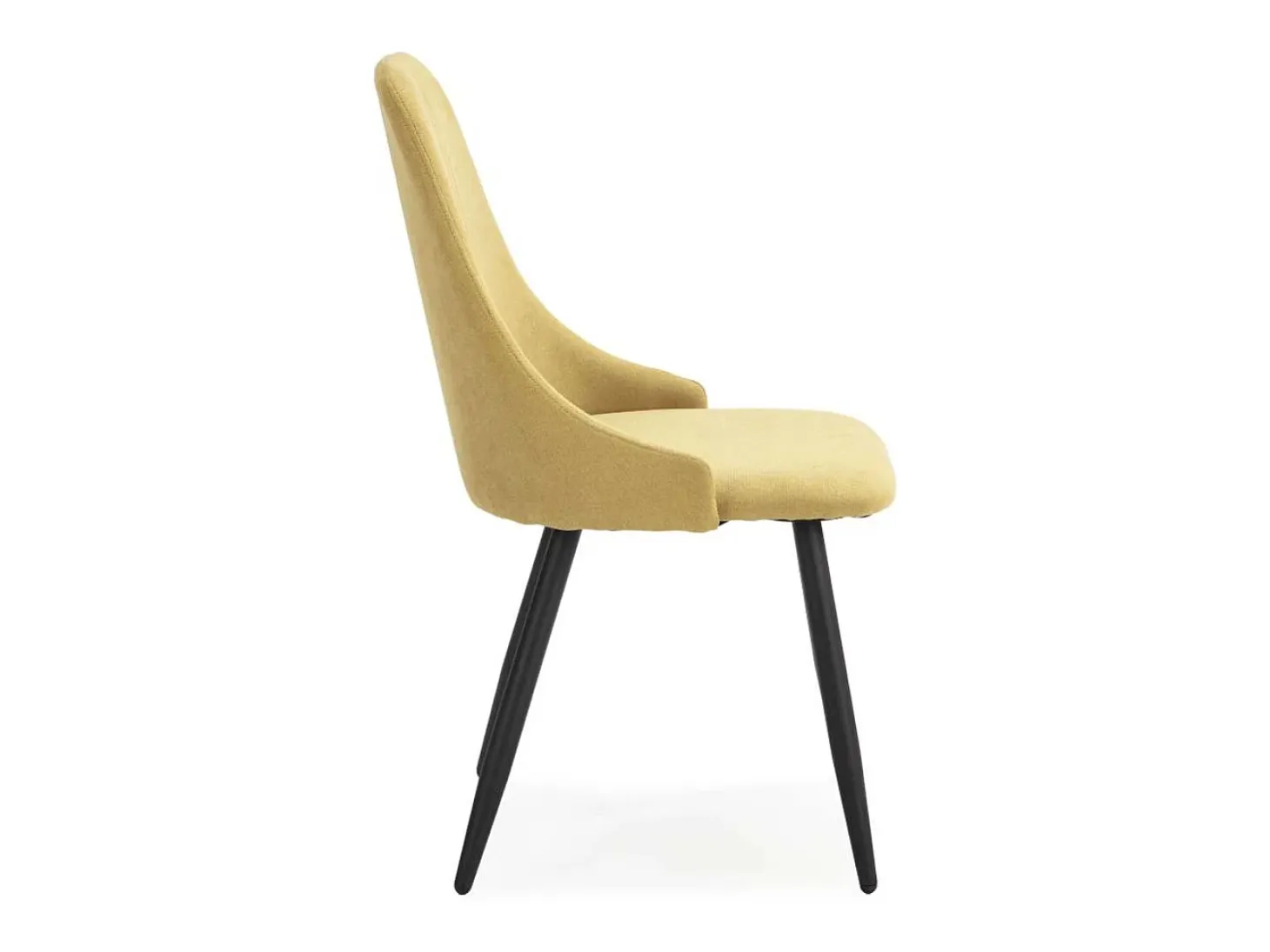 Pack de 4 sillas para cocina o comedor Izan tapizado textil amarillo, 91cm(alto) 50cm(anch