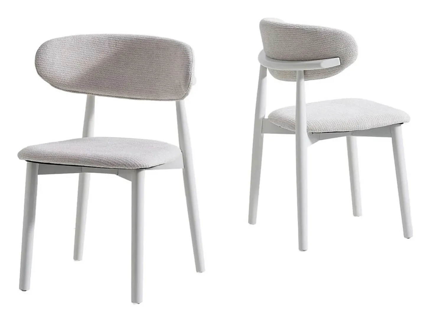 Pack de 2 sillas para cocina o comedor Vera tapizado textil beige/blanco,79cm(alto) 48cm(a