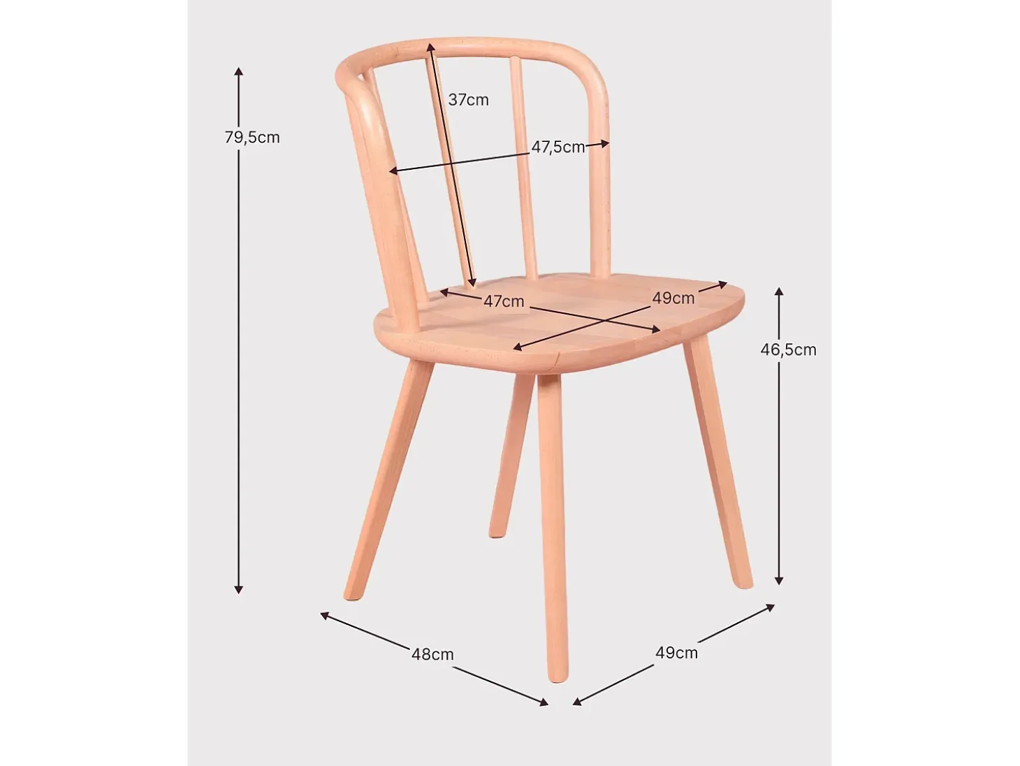 Pack de 2 sillas rústicas para el comedor - Organic - Haya natural