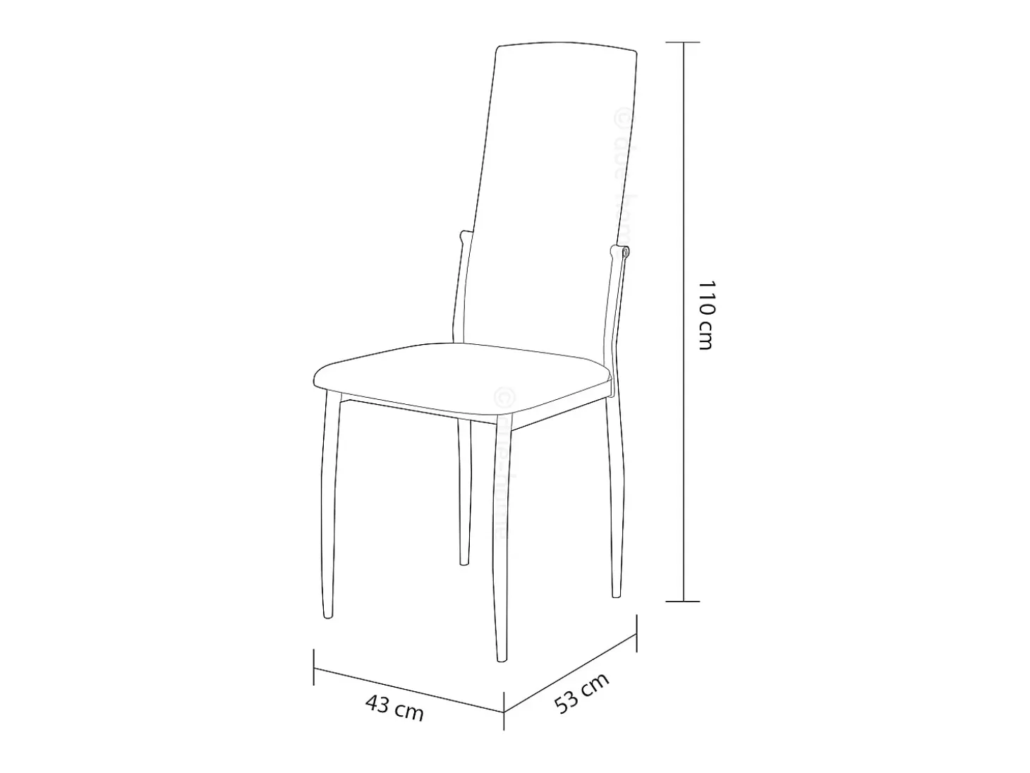 Pack de 6 Sillas Tapizadas para Salón y Comedor – Acabado Beige en Aluminio, Medidas: 43 cm x 48 cm x 99,5 cm