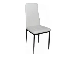 Pack de 6 Sillas Tapizadas para Salón, Comedor. Acabadas en Polipiel de Color Blanco y Patas Negras. Medidas: 39,5 cm (Ancho) x 37,5 cm (Fondo) x 96 c