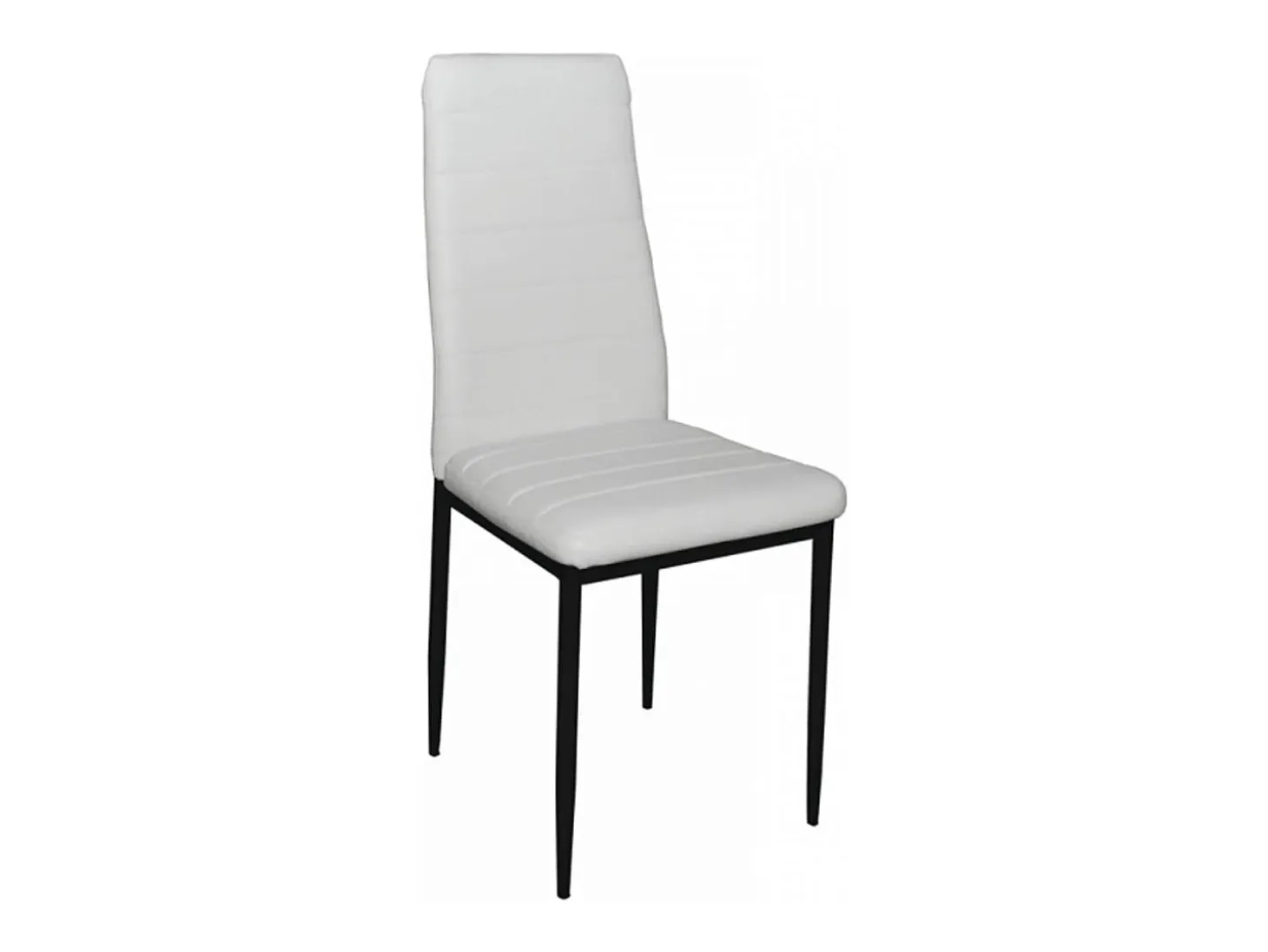 Pack de 6 Sillas Tapizadas para Salón, Comedor. Acabadas en Polipiel de Color Blanco y Patas Negras. Medidas: 39,5 cm (Ancho) x 37,5 cm (Fondo) x 96 c