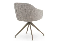 Pack de 4 sillones giratorios tapizados en chenilla color beige