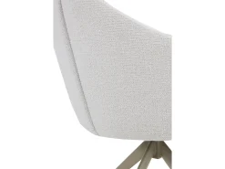 Pack de 4 sillones giratorios tapizados en chenilla color crema