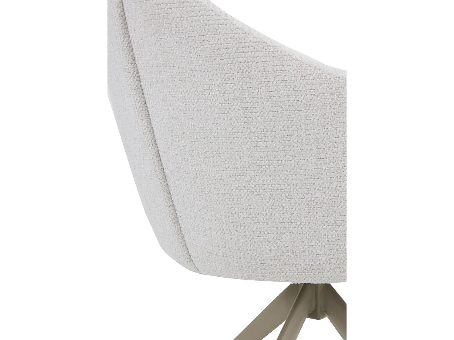 Pack de 4 sillones giratorios tapizados en chenilla color crema