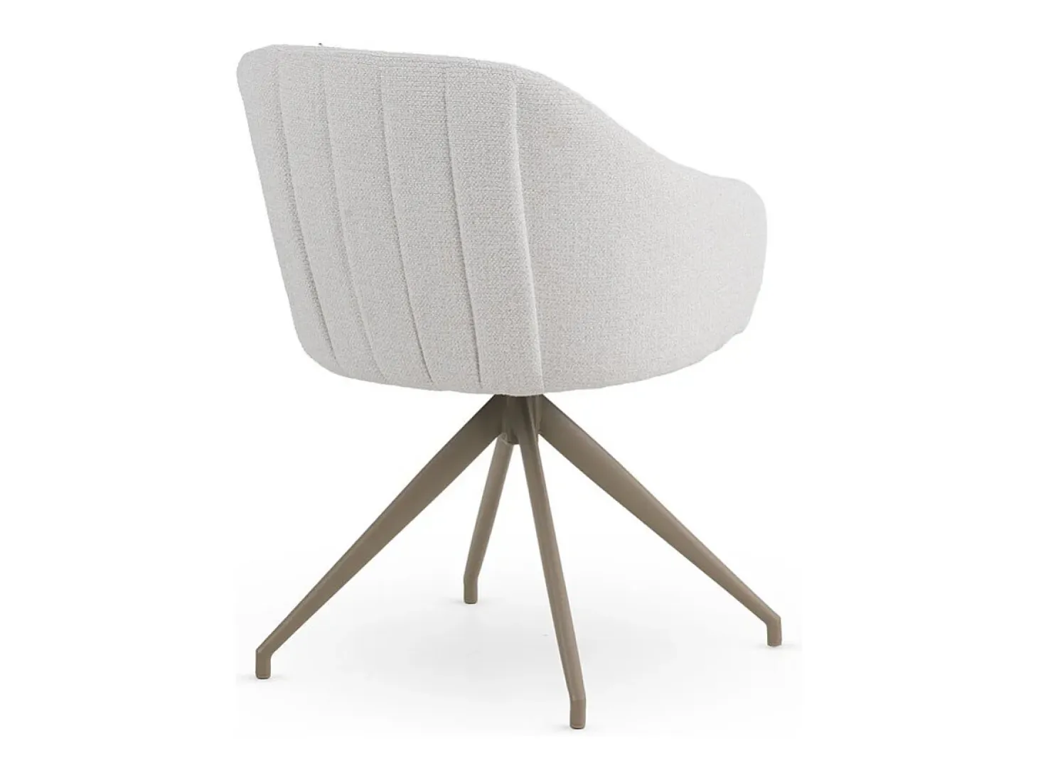 Pack de 4 sillones giratorios tapizados en chenilla color crema