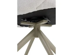 Pack de 4 sillones giratorios tapizados en chenilla color crema