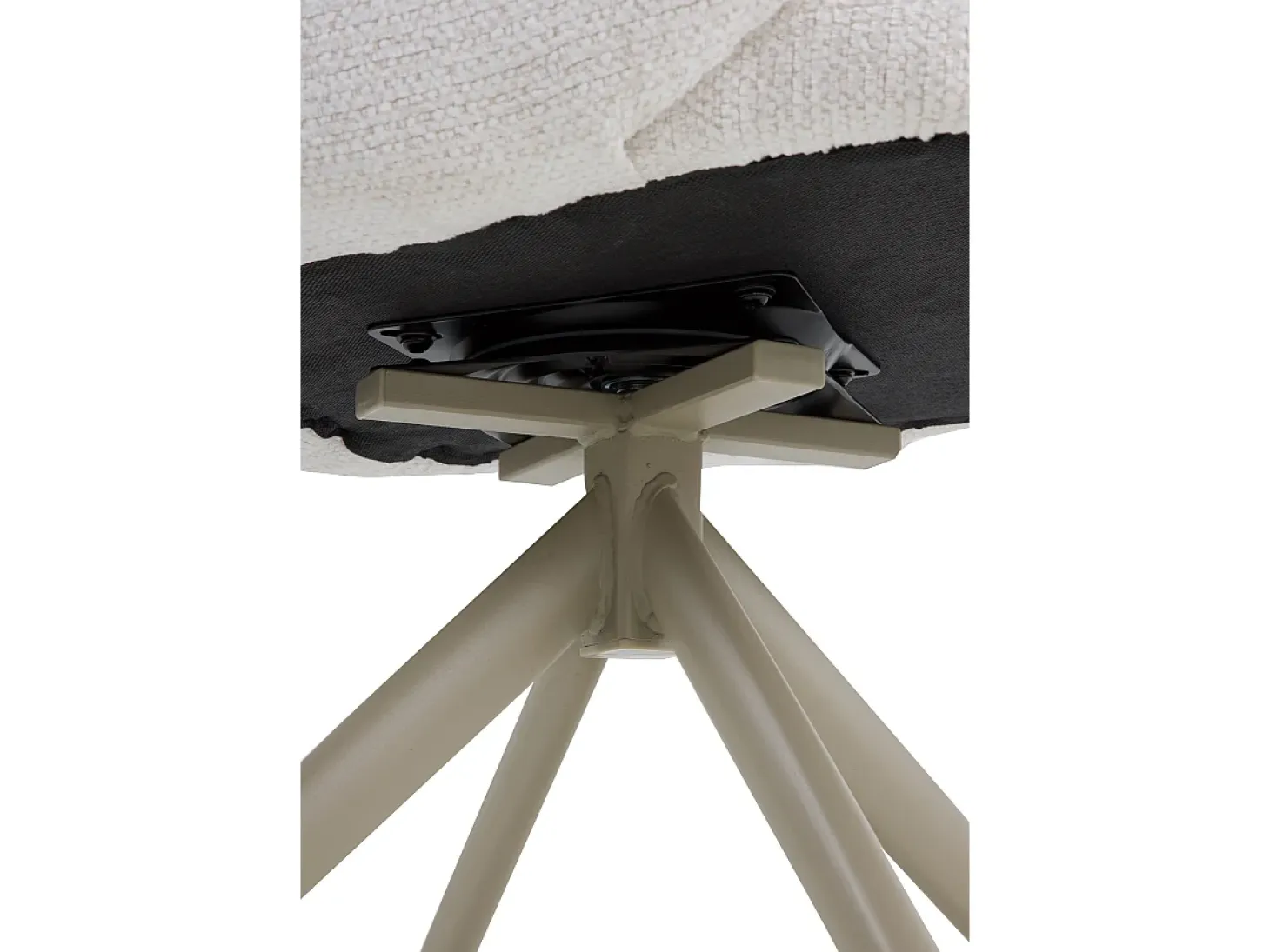 Pack de 4 sillones giratorios tapizados en chenilla color crema