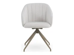 Pack de 4 sillones giratorios tapizados en chenilla color crema