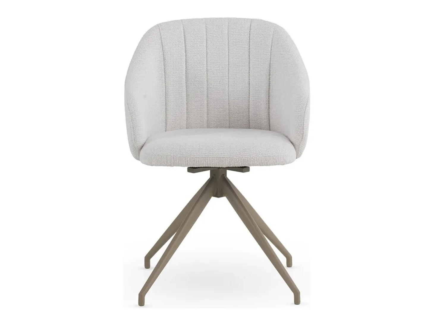 Pack de 4 sillones giratorios tapizados en chenilla color crema