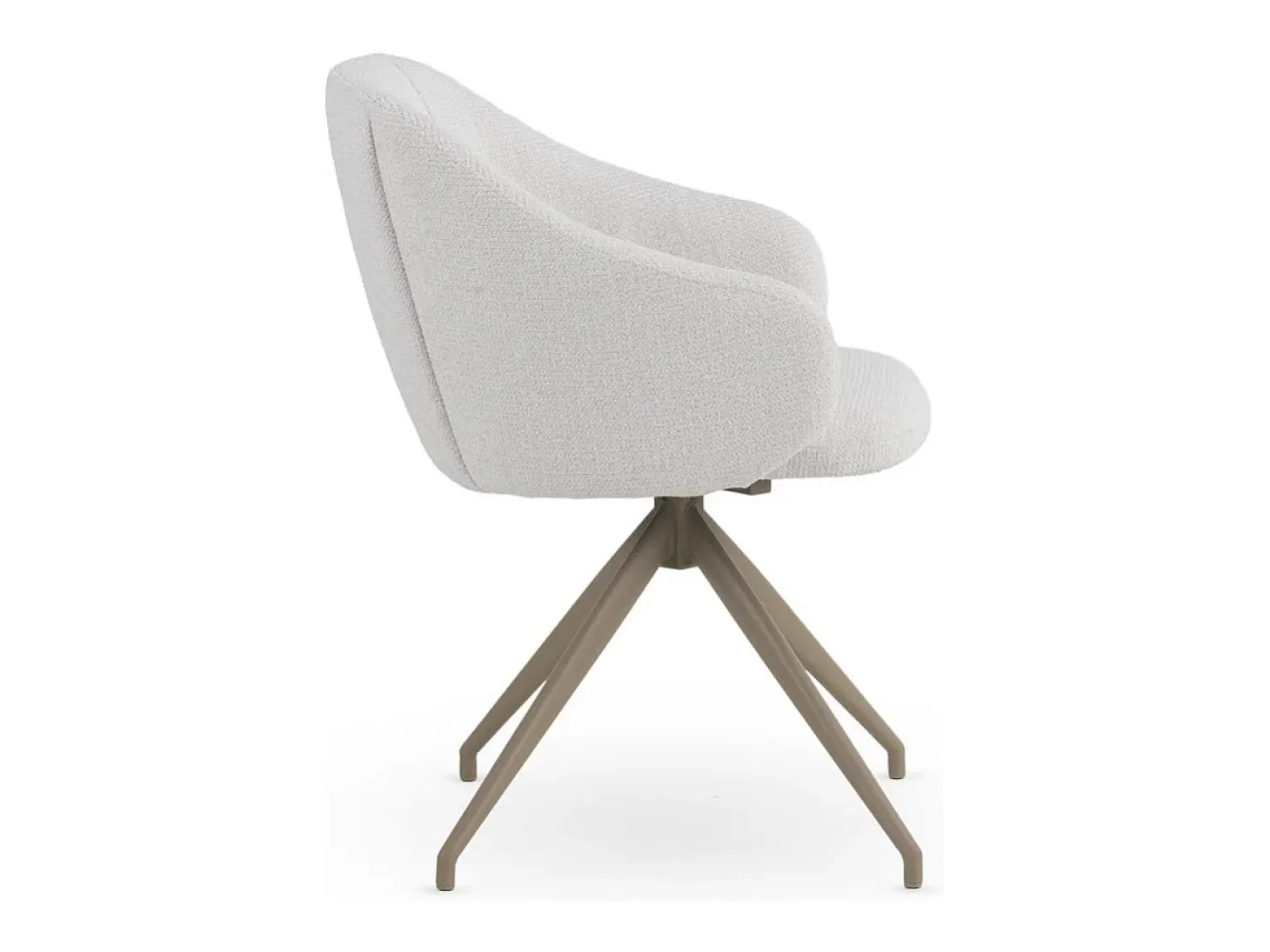 Pack de 4 sillones giratorios tapizados en chenilla color crema