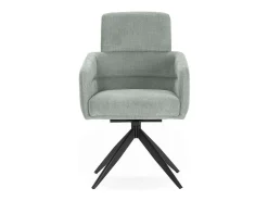 Pack de 2 sillones giratorios modelo Maggie tapizado textil turquesa, 93cm(alto) 58cm(anch