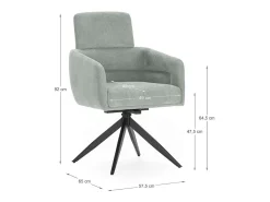 Pack de 2 sillones giratorios modelo Maggie tapizado textil turquesa, 93cm(alto) 58cm(anch