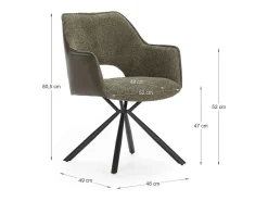 Pack de 2 sillones modelo Oliver tapizado textil verde, 81cm(alto) 60cm(ancho) 62cm(largo)