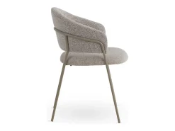 Pack de 4 sillones tapizados en chenilla color crema