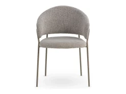 Pack de 4 sillones tapizados en chenilla color crema