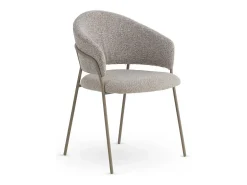 Pack de 4 sillones tapizados en chenilla color crema
