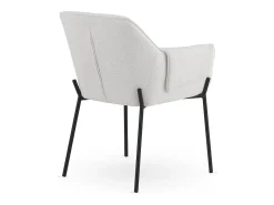 Pack de 4 sillones tapizados en chenilla color crema