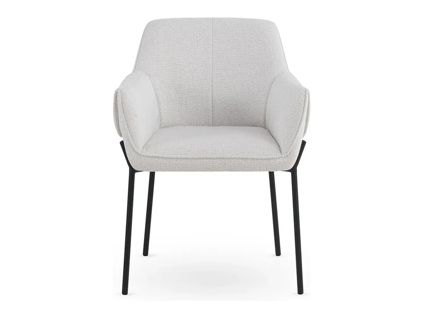 Pack de 4 sillones tapizados en chenilla color crema