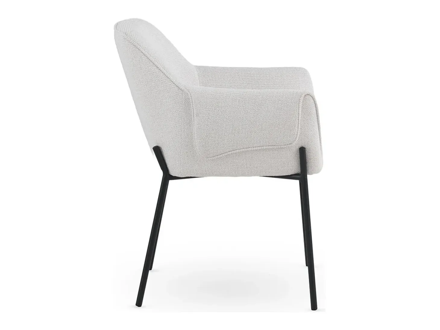 Pack de 4 sillones tapizados en chenilla color crema