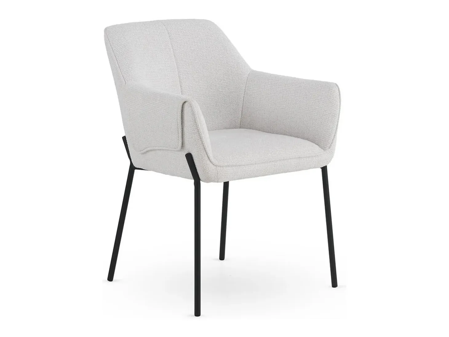 Pack de 4 sillones tapizados en chenilla color crema