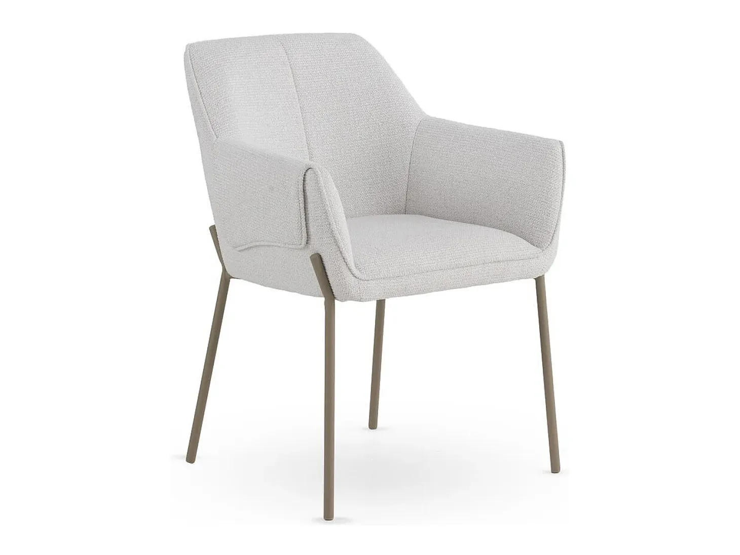 Pack de 4 sillones tapizados en chenilla color crema