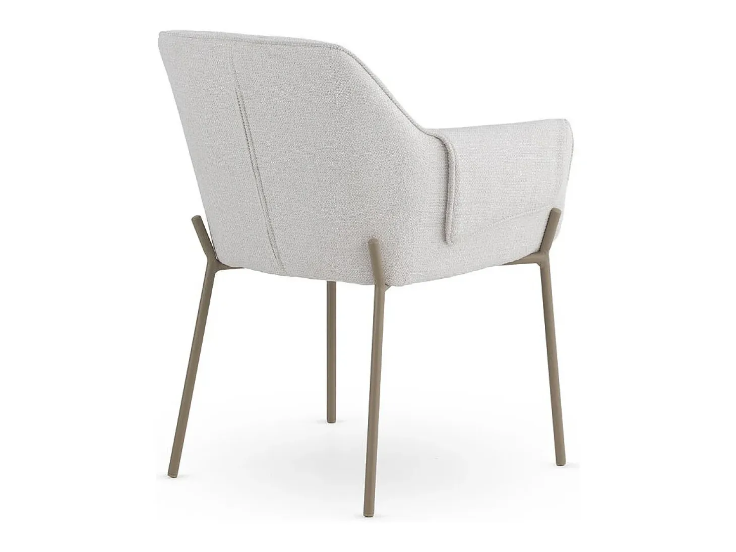Pack de 4 sillones tapizados en chenilla color crema