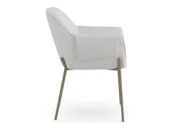 Pack de 4 sillones tapizados en chenilla color crema