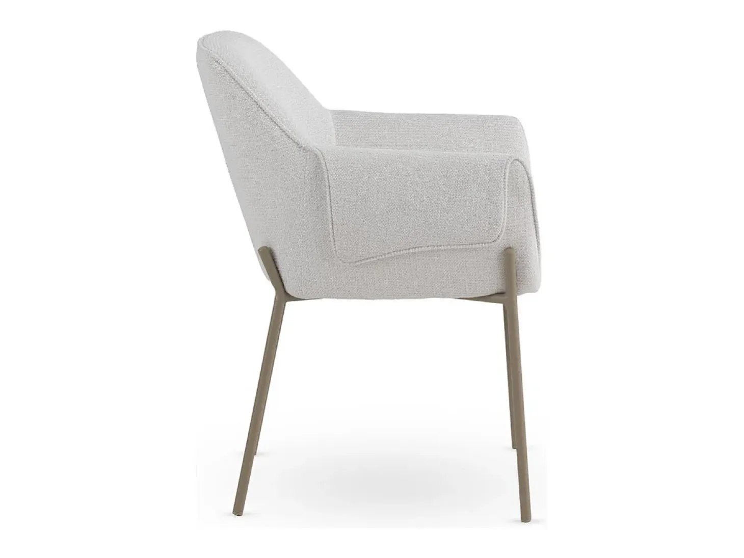 Pack de 4 sillones tapizados en chenilla color crema