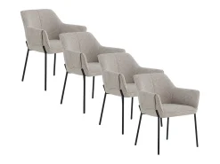 Pack de 4 sillones tapizados en chenilla color beige