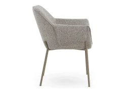 Pack de 4 sillones tapizados en chenilla color marrón
