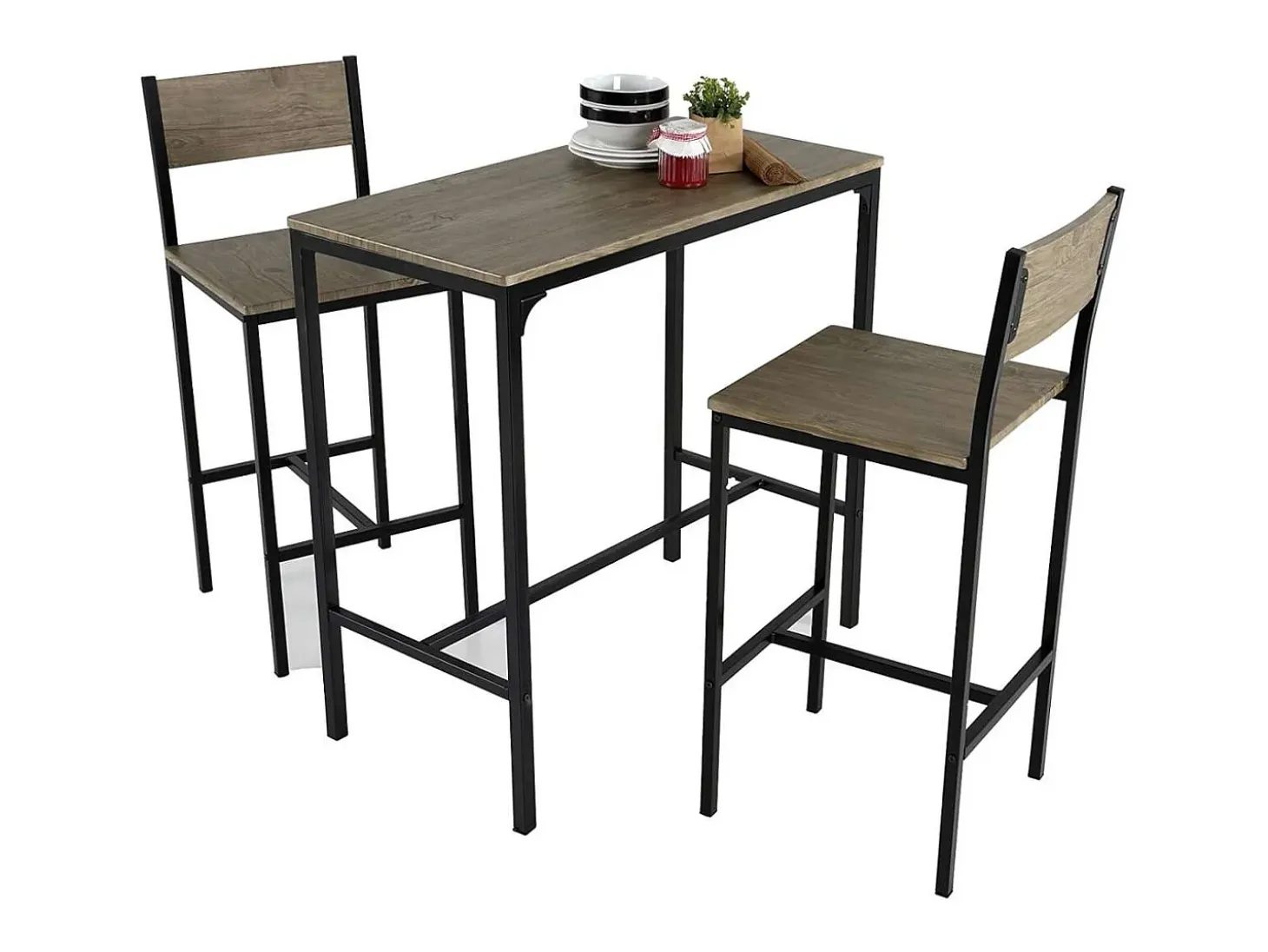 Pack de 2 taburetes Coimbra en acabado metal /madera 96cm(alto) 40cm(ancho) 40cm(largo)