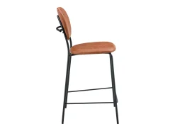 Pack de 2 taburetes de bar EDMOND de polipiel color coñac - HAPPY GARDEN