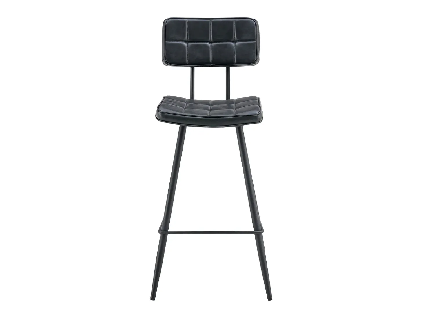 Pack de 2 taburetes de bar FERNAND de polipiel negra - HAPPY GARDEN