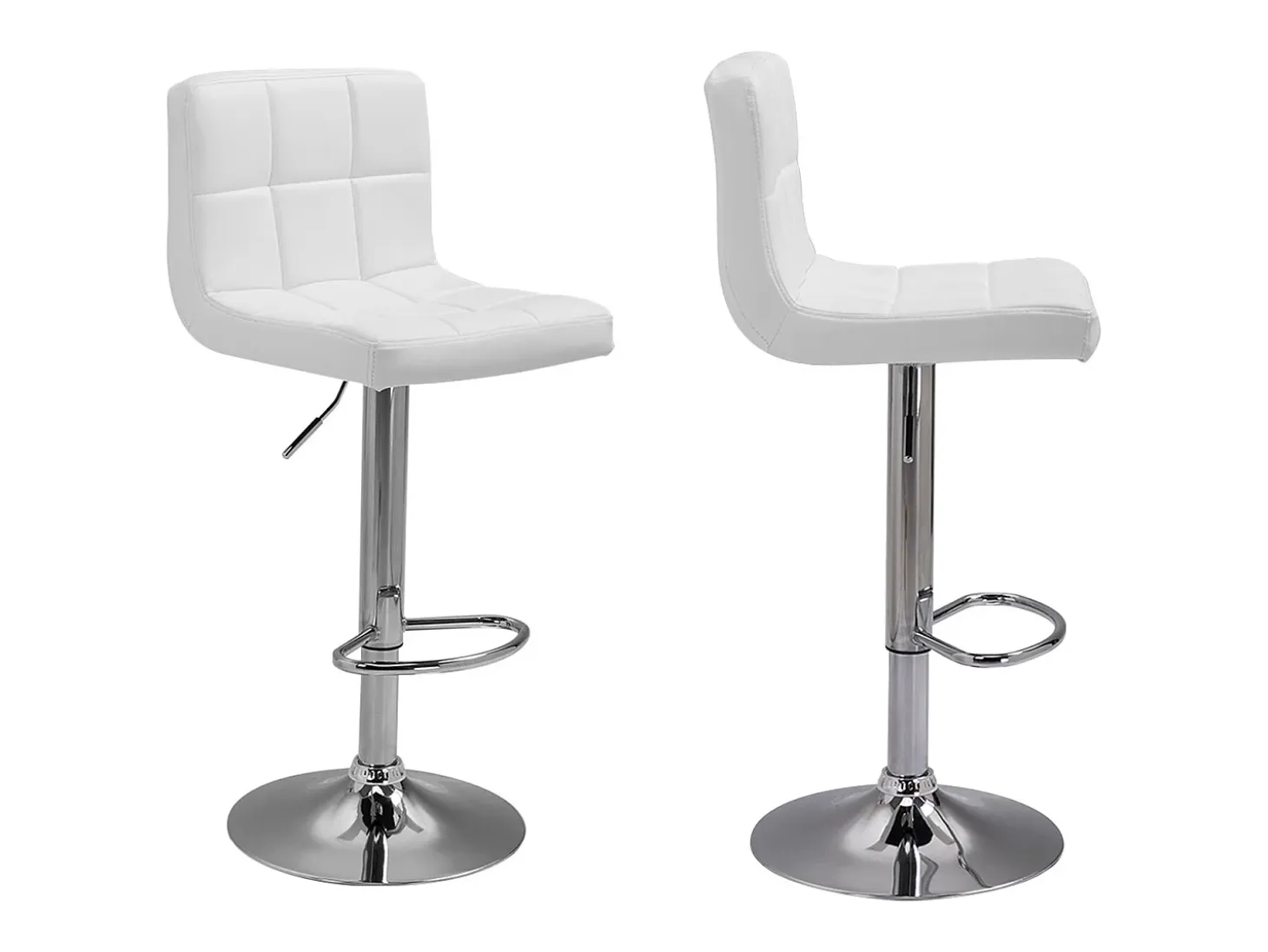 Pack de 2 taburetes de bar blancos MIKE