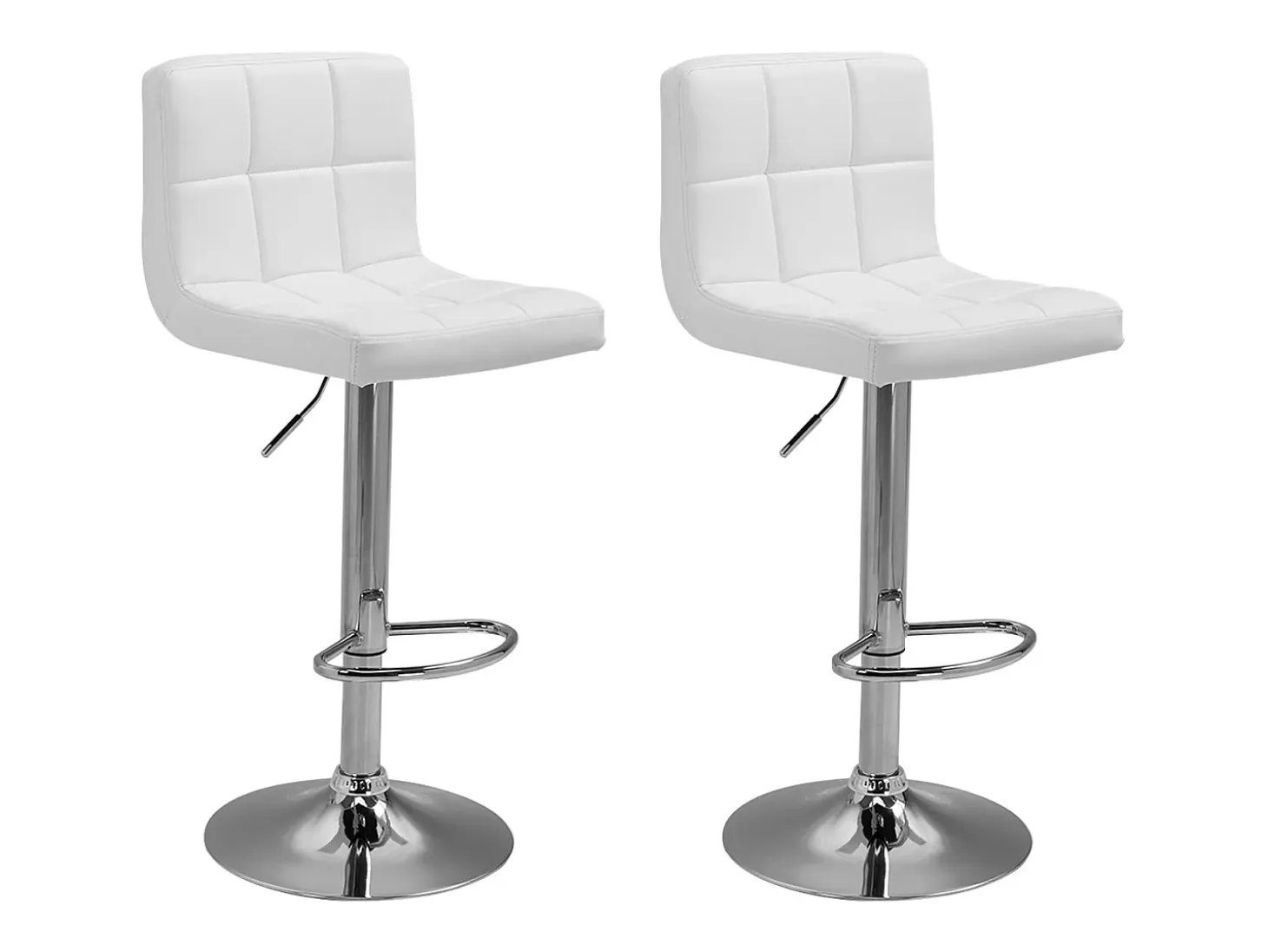 Pack de 2 taburetes de bar blancos MIKE